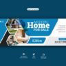Real estate house property fakebook cover banner template